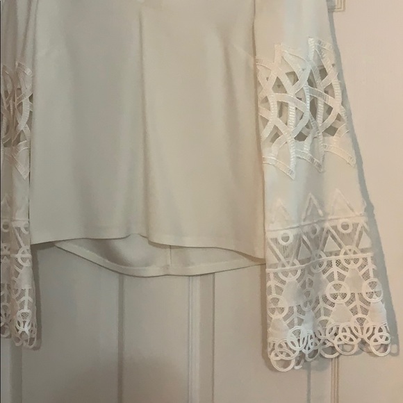 Ramy Brook NY White blouse w/ detailed bell sleeve - Picture 8 of 12
